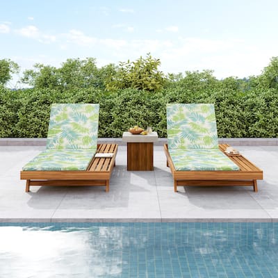 Christopher Knight Home- Michael Acacia Outdoor Adjustable Chaise Lounge Set of 2