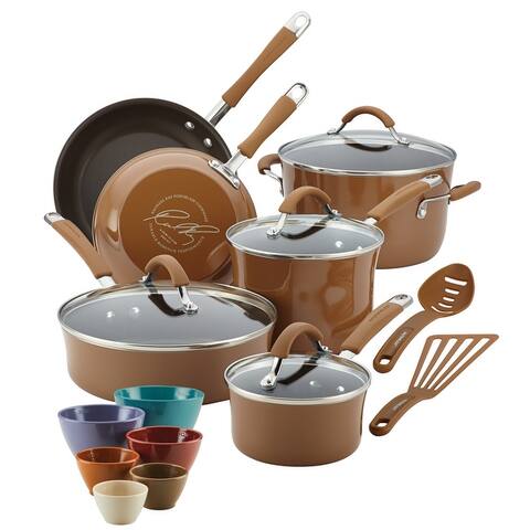 Rachael Ray Cucina Hard Enamel Nonstick Cookware and Measuring Cup Set