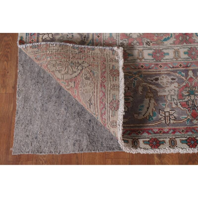 Hand Knotted Oriental 100% Wool Carpet Traditional Medallion Greys & Charcoal Tabriz Area Rug - 10' 9'' X 8' 1''