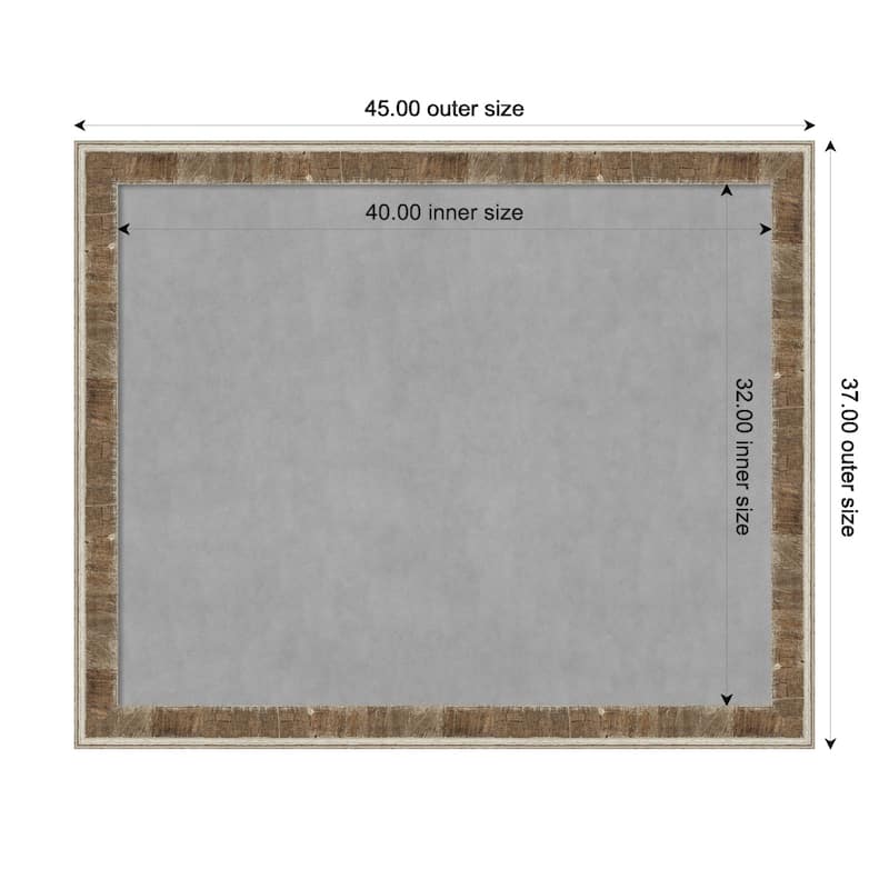 Amanti Art Farmhouse Brown Narrow Framed Magnetic Board - Board Size 40x32