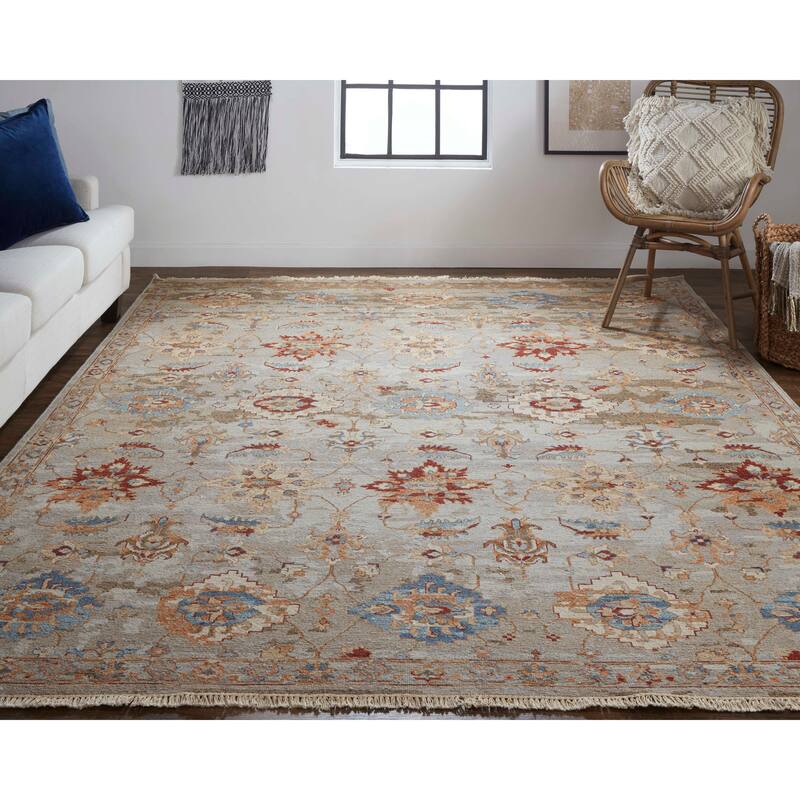Grand Bazaar Pierson Hand Knotted Floral & Botanical Transitional Area Rug