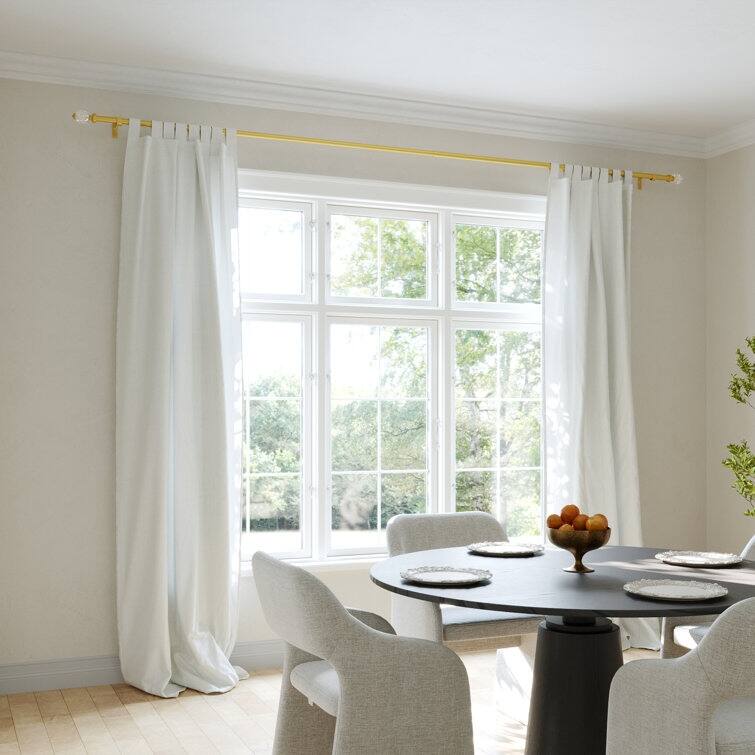 Acroma Adjustable Single Gold Curtain Rod for Windows & Doors.