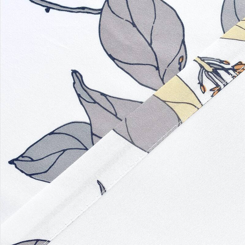 DriftAway Ryan Sketch Floral Branch Leaves Pattern Curtain Set