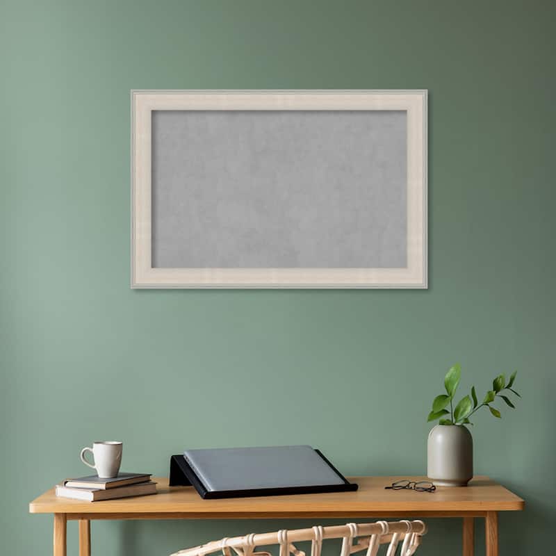 Amanti Art Cottage White Silver Framed Magnetic Board