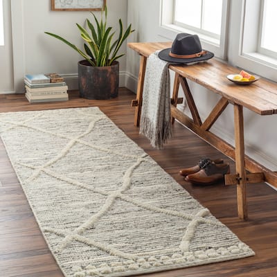 Mille Handmade Trellis Raised Wool Area Rug.