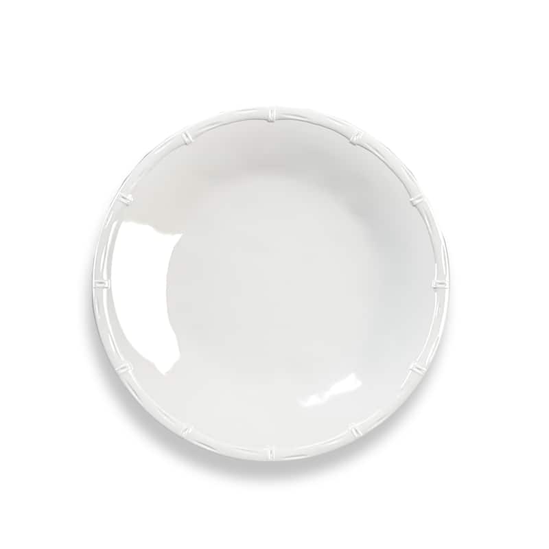 Abode Homewares Bamboo Raised Rim Melamine Salad Plate - White - 8.5" - Set of 6