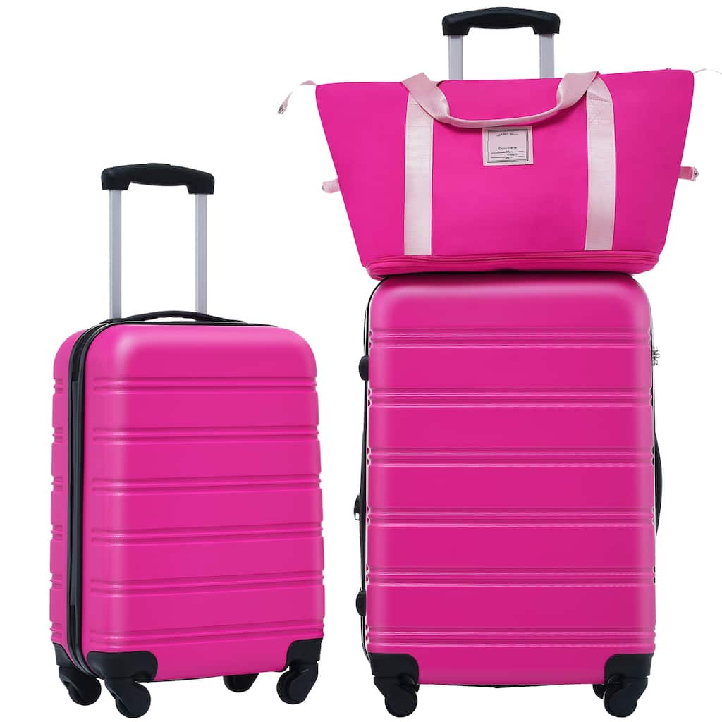 2-Piece Modern Luggage Sets, Expandable Swivel Wheel Luggage with TSA Lock, for Boarding Travel, Pink