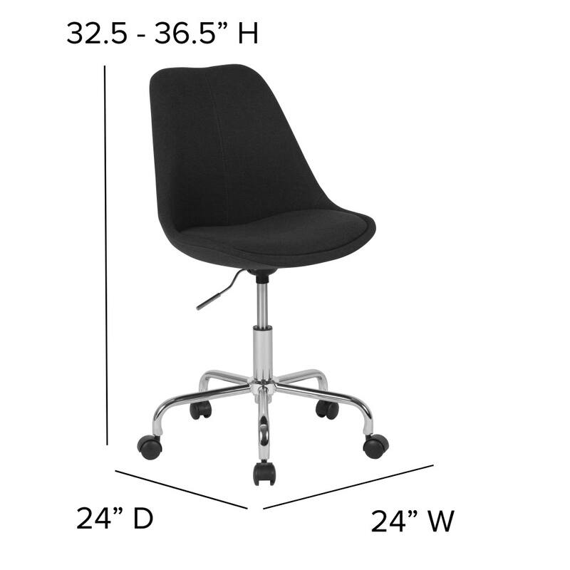 Mid-Back Fabric Task Office Chair with Pneumatic Lift