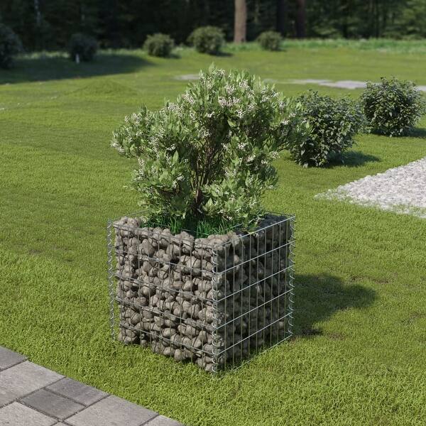 slide 2 of 6, vidaXL Gabion Raised Bed Galvanized Steel 19.7"x19.7"x19.7"