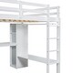 preview thumbnail 11 of 9, L-shaped Desk Design Full Size Loft Bed with L-shaped Desk, Wardrobe and Storage Shelves-Grey