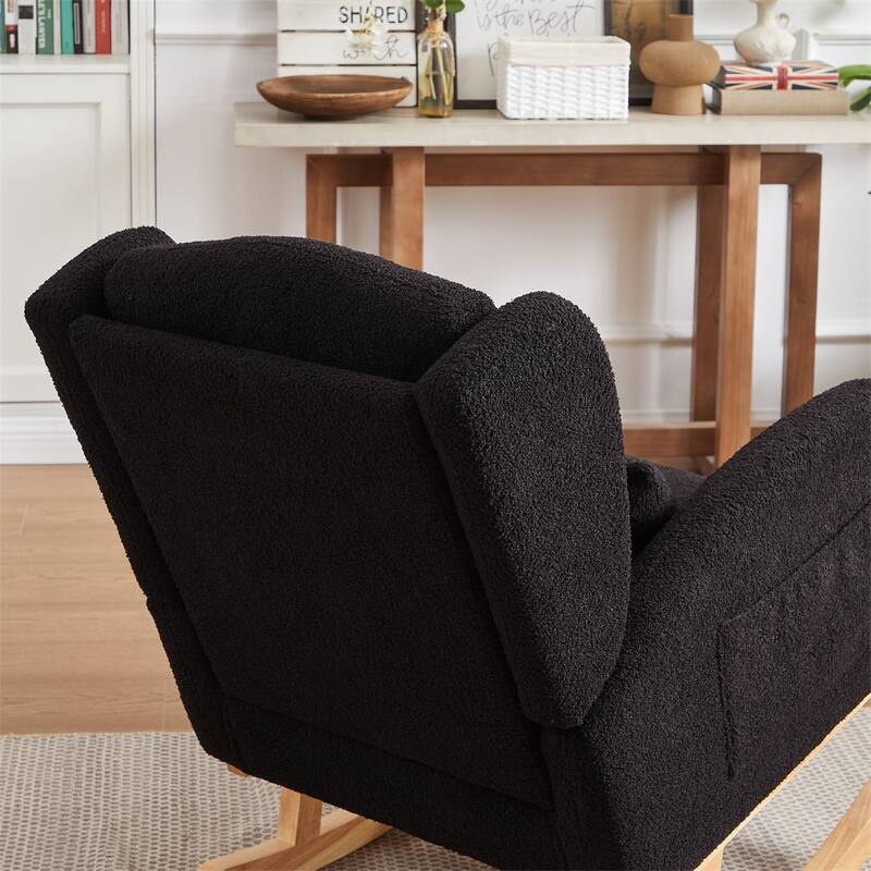 Modern Accent High Backrest Living Room Lounge Arm Rocking Chair