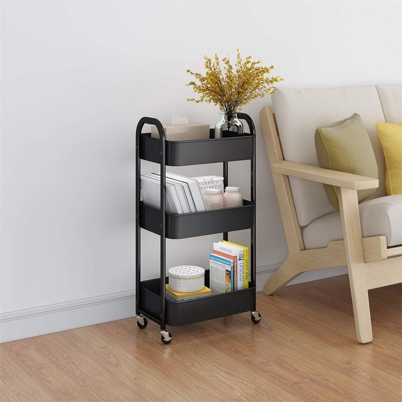 3-Tier Rolling Utility Cart - 11.25"D x 16.4"W x 31"H
