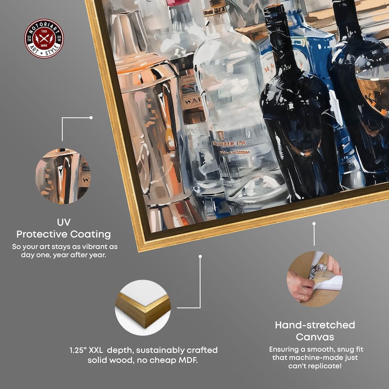 Notoriart Countertop Drinks Framed Bar Cart Art For Men