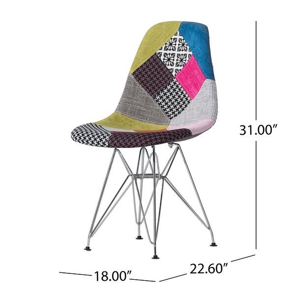 Geometric Pattern Dining Chair Tulip Chair Living Room Linen Soft ...