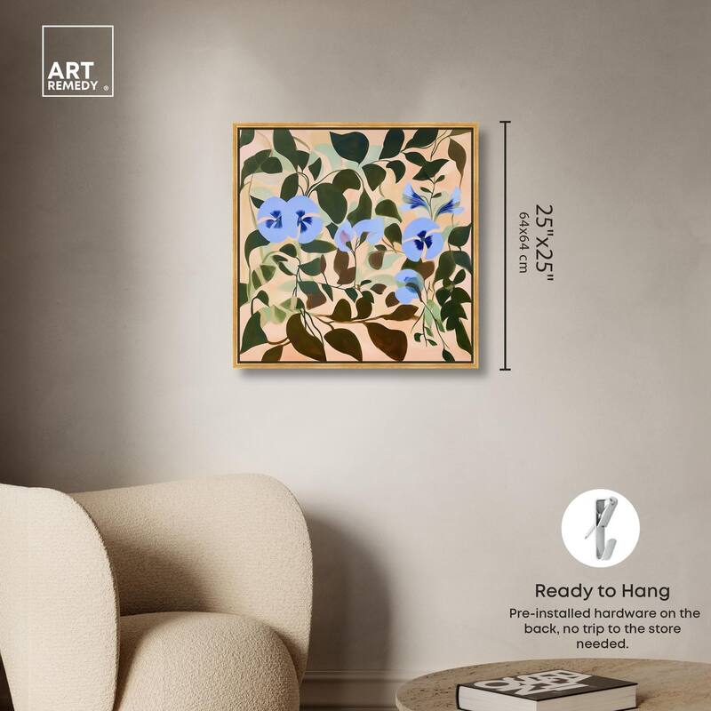 Naive Blue Flowers Canvas by Art Remedy