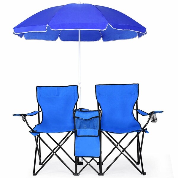 Shop Costway Portable Folding Picnic Double Chair W ...