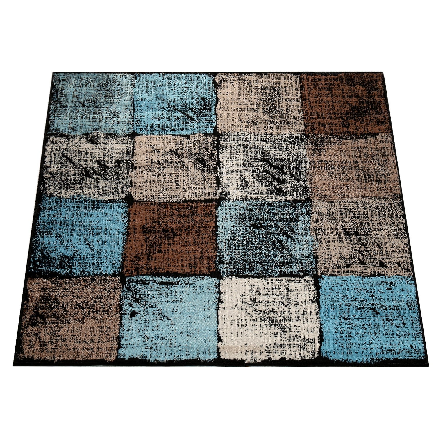 Paco Home Area Rug Modern Geometric Pattern in Brown Beige, Size: 3'11 x  5'7