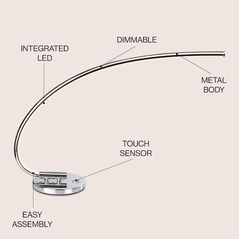 Pilar 16" LED Integrated Task Lamp, Chrome by JONATHAN Y