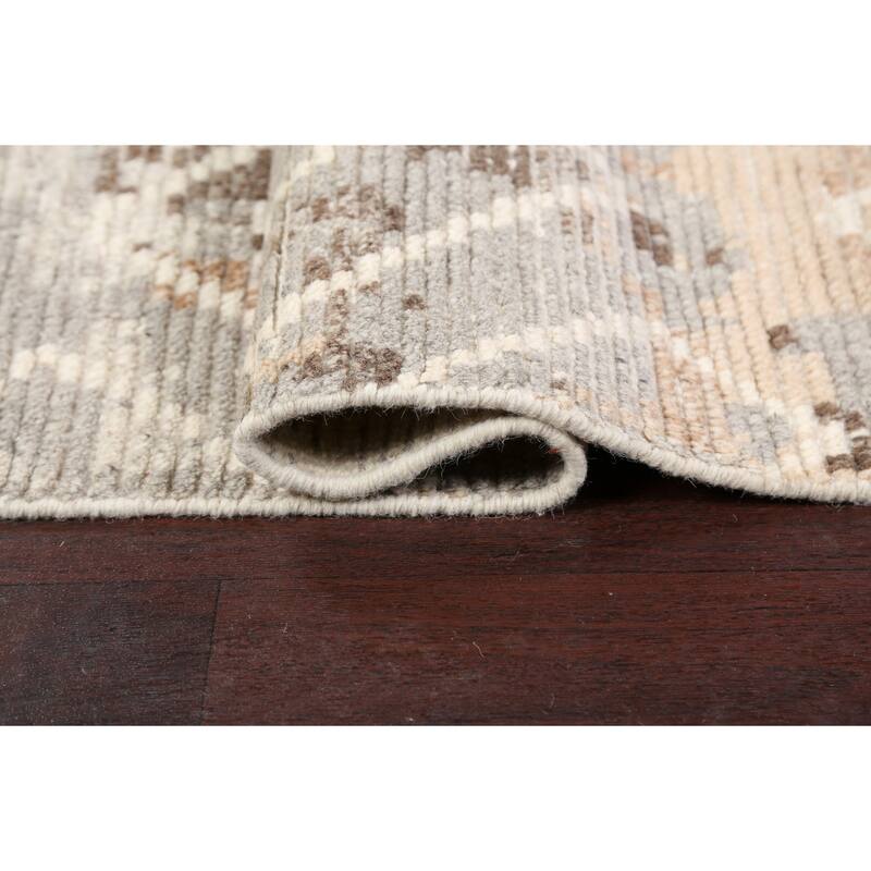 Geometric Contemporary Moroccan Oriental Area Rug Handmade Wool Carpet - 5'4" x 7'10"