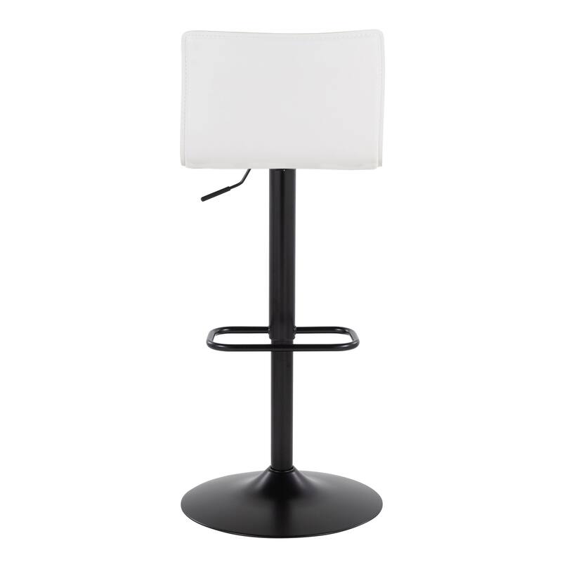 Porch & Den Mara Upholstered Adjustable Bar Stool with Rounded Rectangle Footrest (Set of 2)