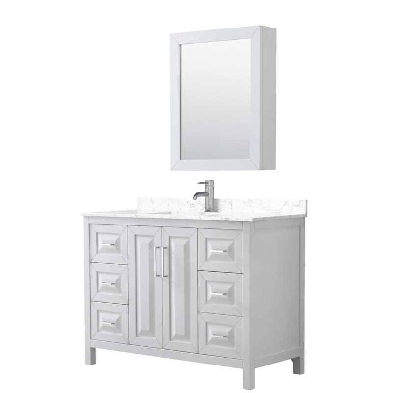 Daria 48 Inch Single Vanity, Cultured Marble Top, Medicine Cabinet