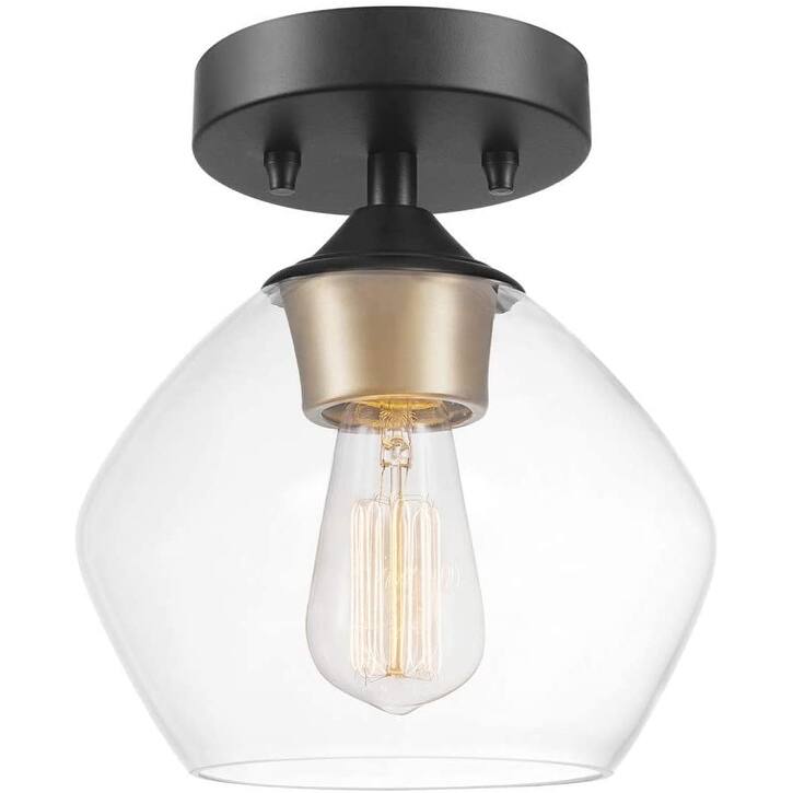 Globe ceiling light fixture glass semi flush mount lighting