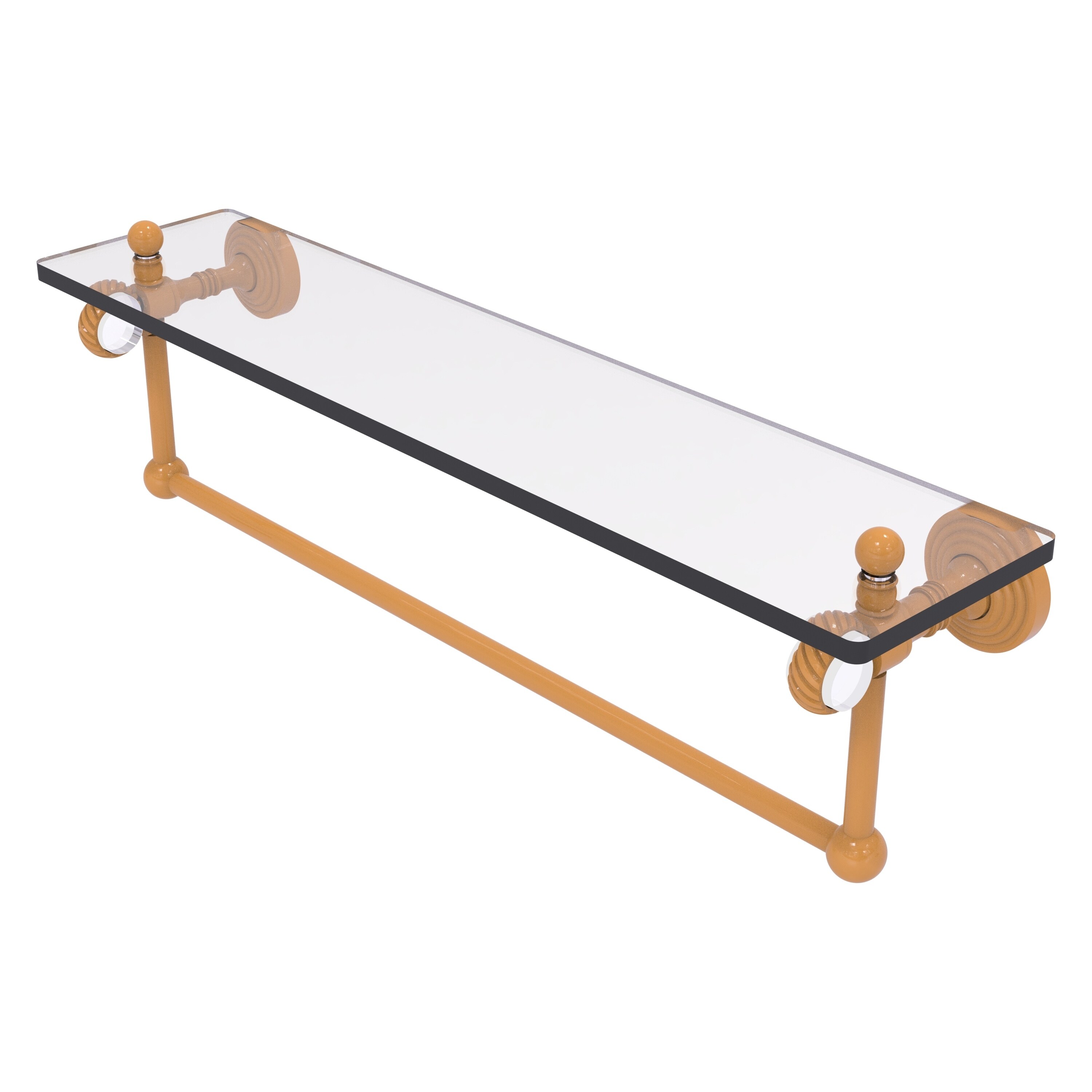 Allied Brass Pacific Grove Collection 16 Inch Glass Shelf with Towel Bar and Twisted Accents