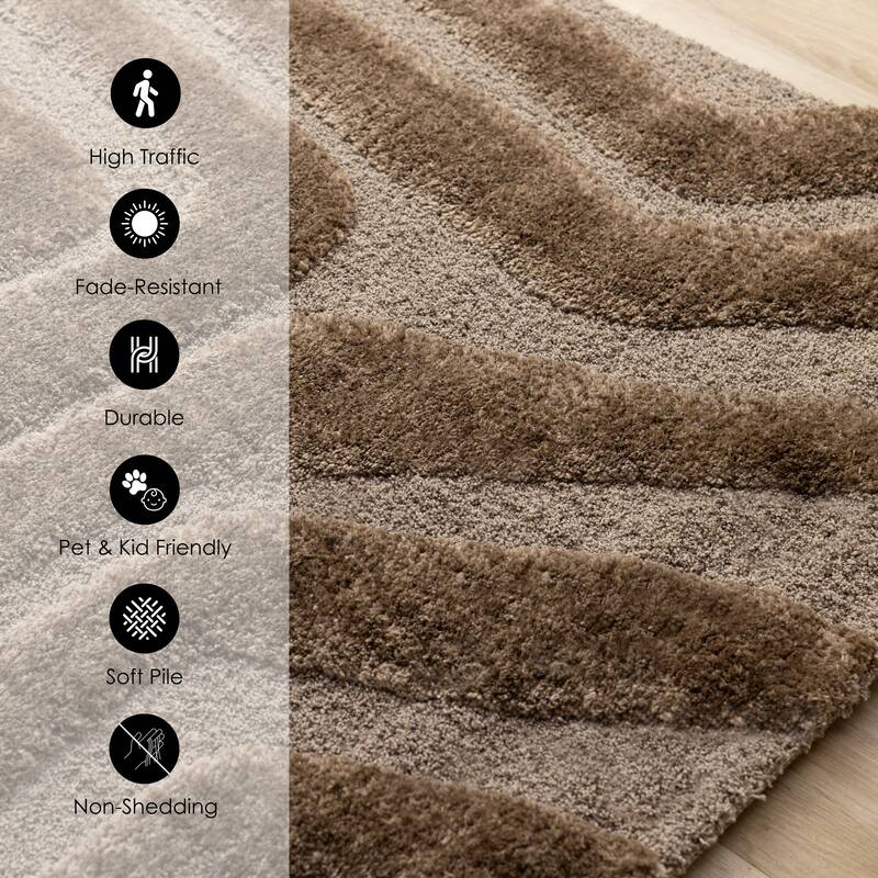 Rich Brown High Low Textured Pattern Run