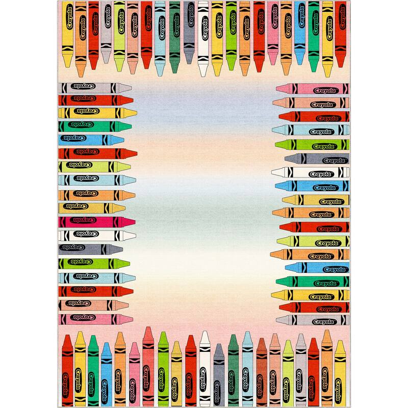 Well Woven Crayola Vibrant Modern Classroom Playroom Kids Rug