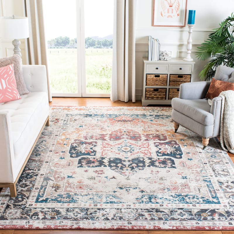 SAFAVIEH Carlyle Bilgi Vintage Oriental Rug - 8' x 10' - Ivory/Blue