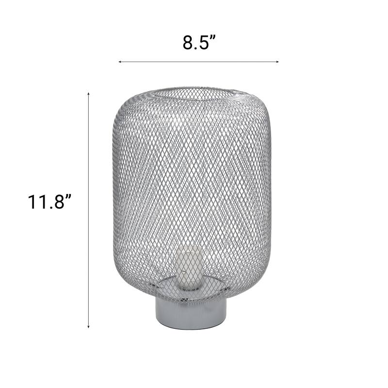 Metal Mesh Wire Table Lamp - 11.75" - Gray
