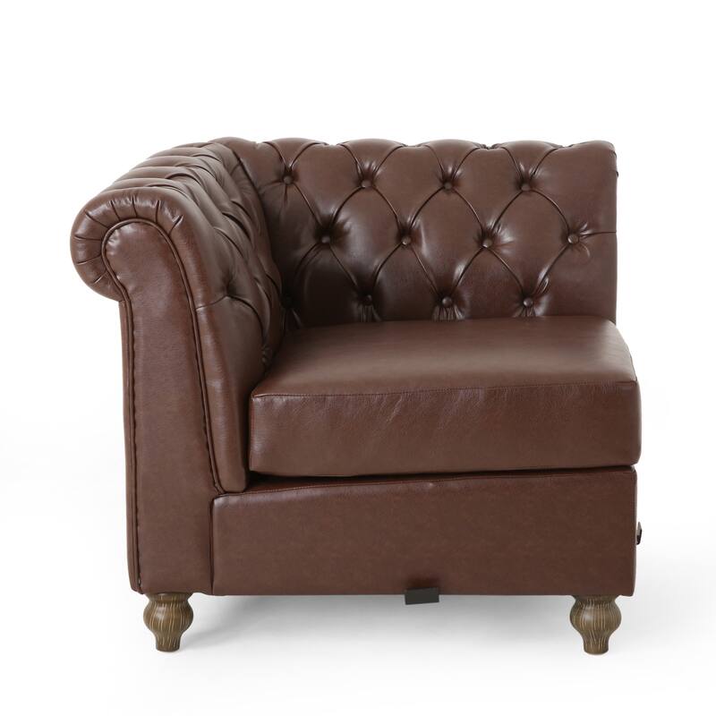 Castalia Chesterfield Tufted 7-seat Sectional Sofa by Christopher Knight Home - 114.00" L x 70.00" W x 31.50" H