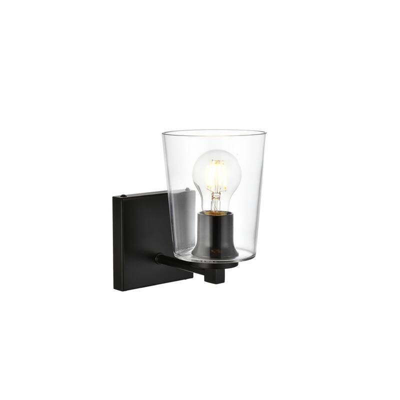 Kelly 1 Light Black and Clear Bath Sconce