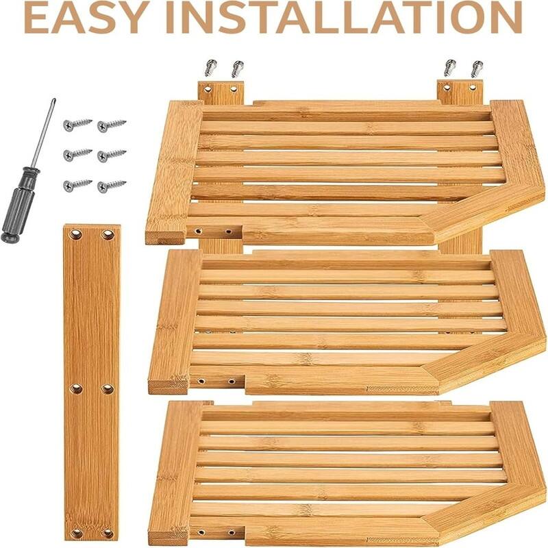 Bamboo 3-Tier Corner Shelf Organizer