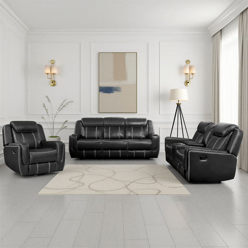 Fremont & Park Manuel 3-Piece Manual Reclining Living Room Sofa Set
