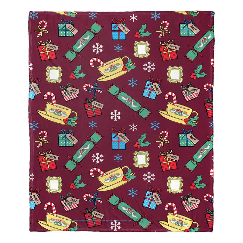 Warner Brothers Friends Christmas Pattern Silk Touch Throw Blanket