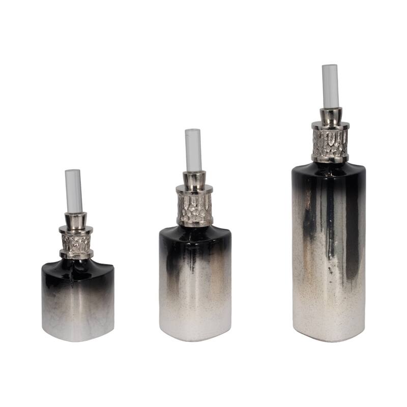 Sagebrook Home 10/13/17H" Talis Glass Bottles, Set of 3