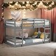 preview thumbnail 2 of 8, Modern Twin over Twin Bunk Bed With Ladder And Solid Construction For Bedroom