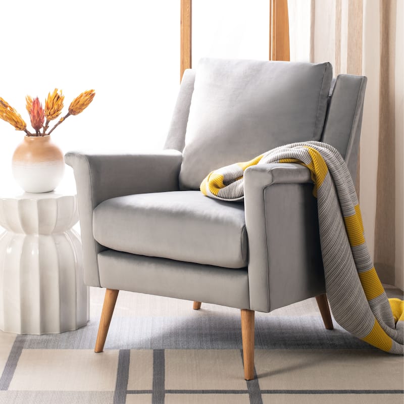 SAFAVIEH Astrid Mid-century Arm Chair - 28.7" x 28.4" x 33.9" - Stone