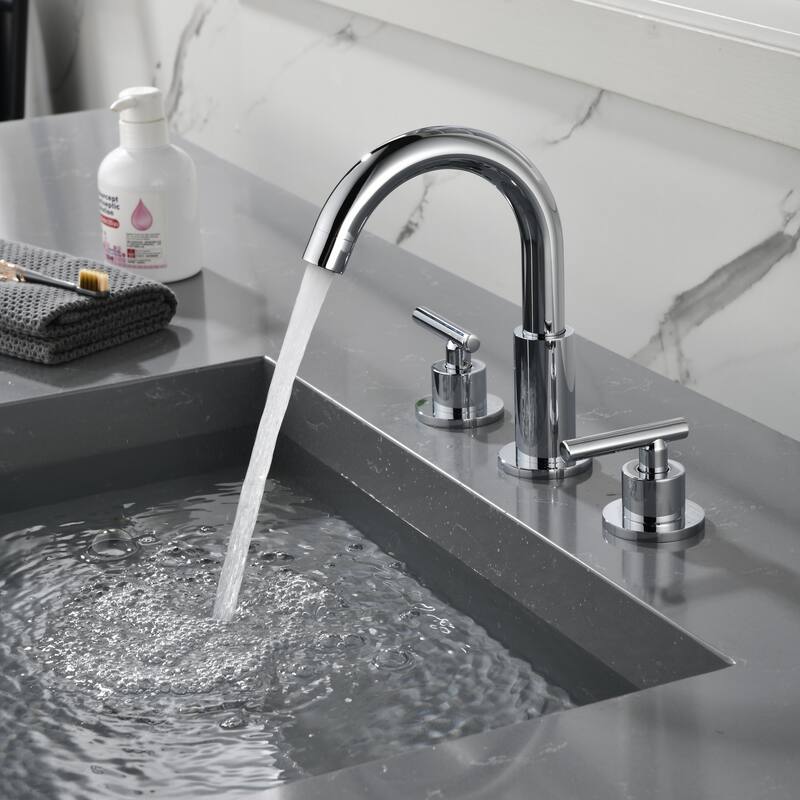 Modland 8 Inch Widespread Bathroom Faucet with Pop-Up Drain 2-Handle Vanity Sink Faucet