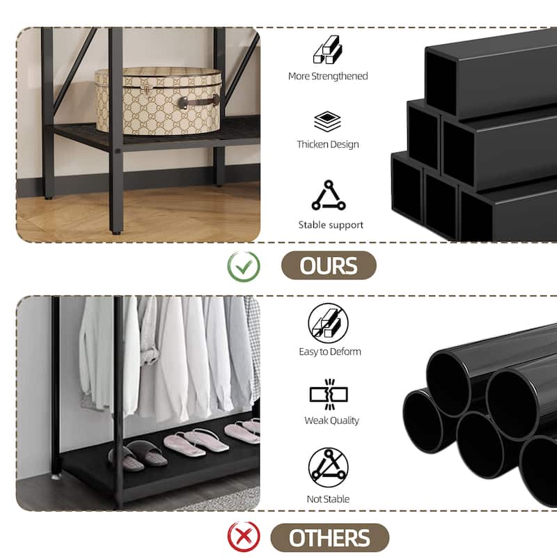 Large Heavy Duty Clothes Rack Organizer Stand Portable Wardrobe with Dust-proof Cover