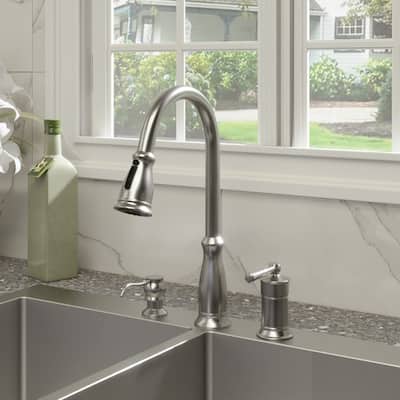 Clihome 3 Function Widespread Single Handle Kitchen Faucet