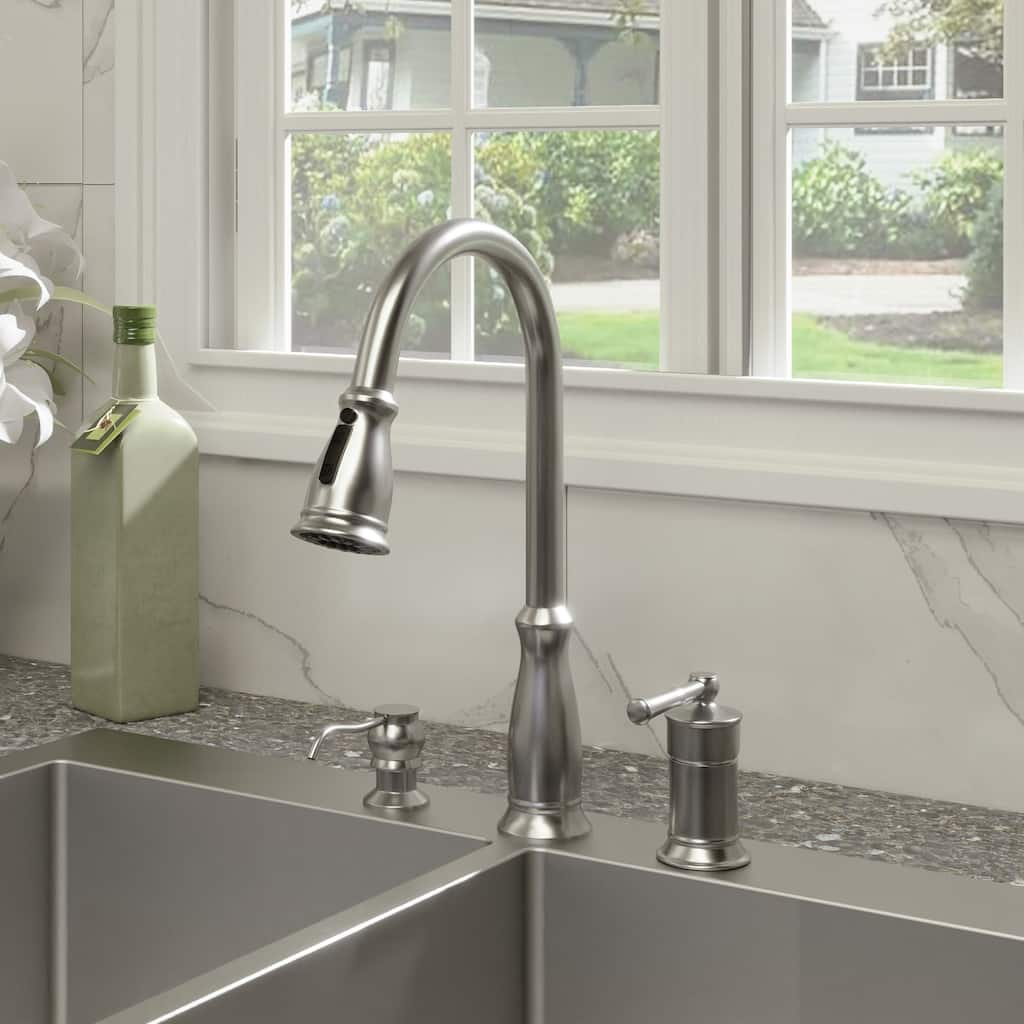 Clihome 3 Function Widespread Single Handle Kitchen Faucet