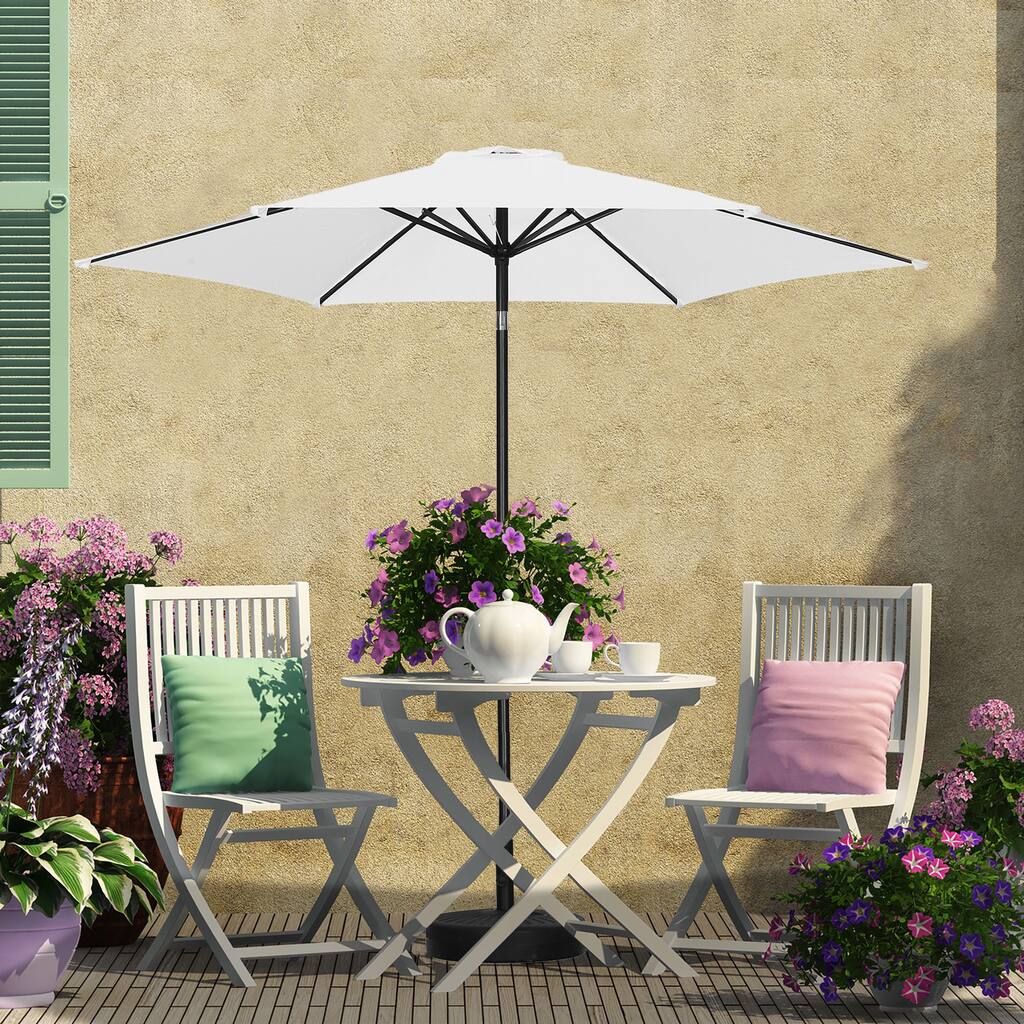 Autlaycil 9ft Patio umbrella With Base And Push-Button Tilt & Crank