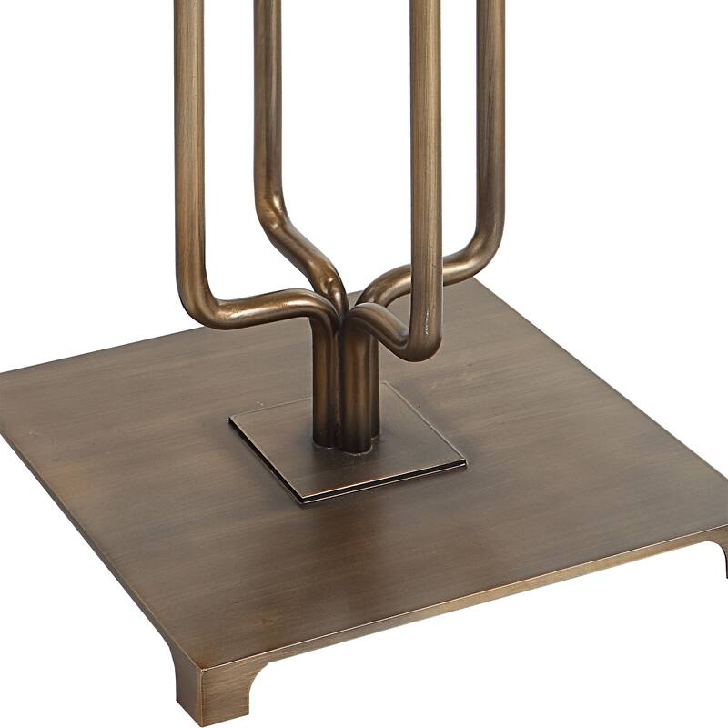Uttermost Link Brushed Gold Floor Lamp - 19"W x 67"H x 19"D