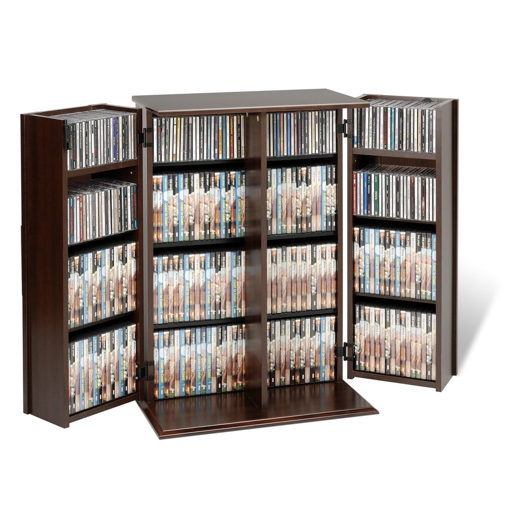 Prepac Espresso Media Cabinet with Doors: Lockable DVD Rack, Multi-Purpose  Media Storage, High-end Storage Cabinet