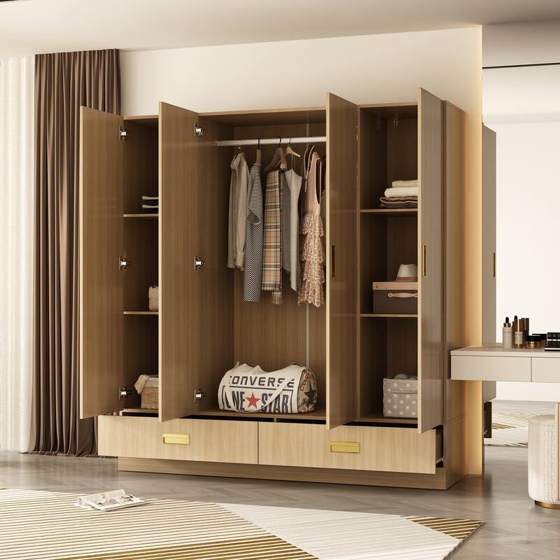 Large Wardrobe w/Optional Top Cabinet Bedroom Accent Closet Cabinet