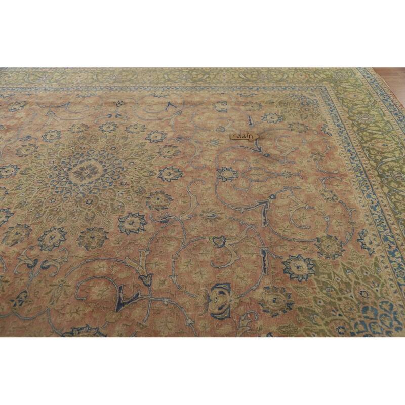 Hand Knotted Oriental 100% Wool Carpet Traditional Floral Pink Kashmar Area Rug - 12' 6'' X 9' 9''