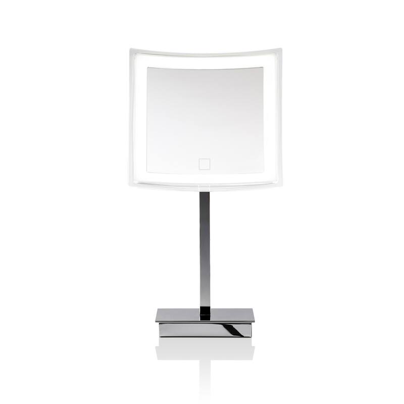 WS Bath Collections Spiegel 16-1/8" x 8-5/16" Square Flat Framed - Polished Chrome