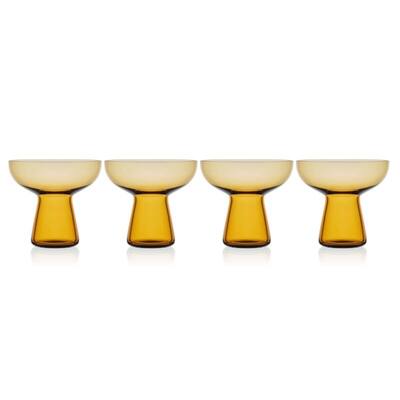 Mikasa Phoebe 18 Oz Margarita Cocktail Glass Set Of 4 Amber - N/A